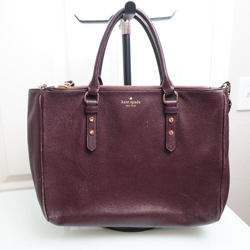 Kate Spade Leather Tote Burgundy Crossbody